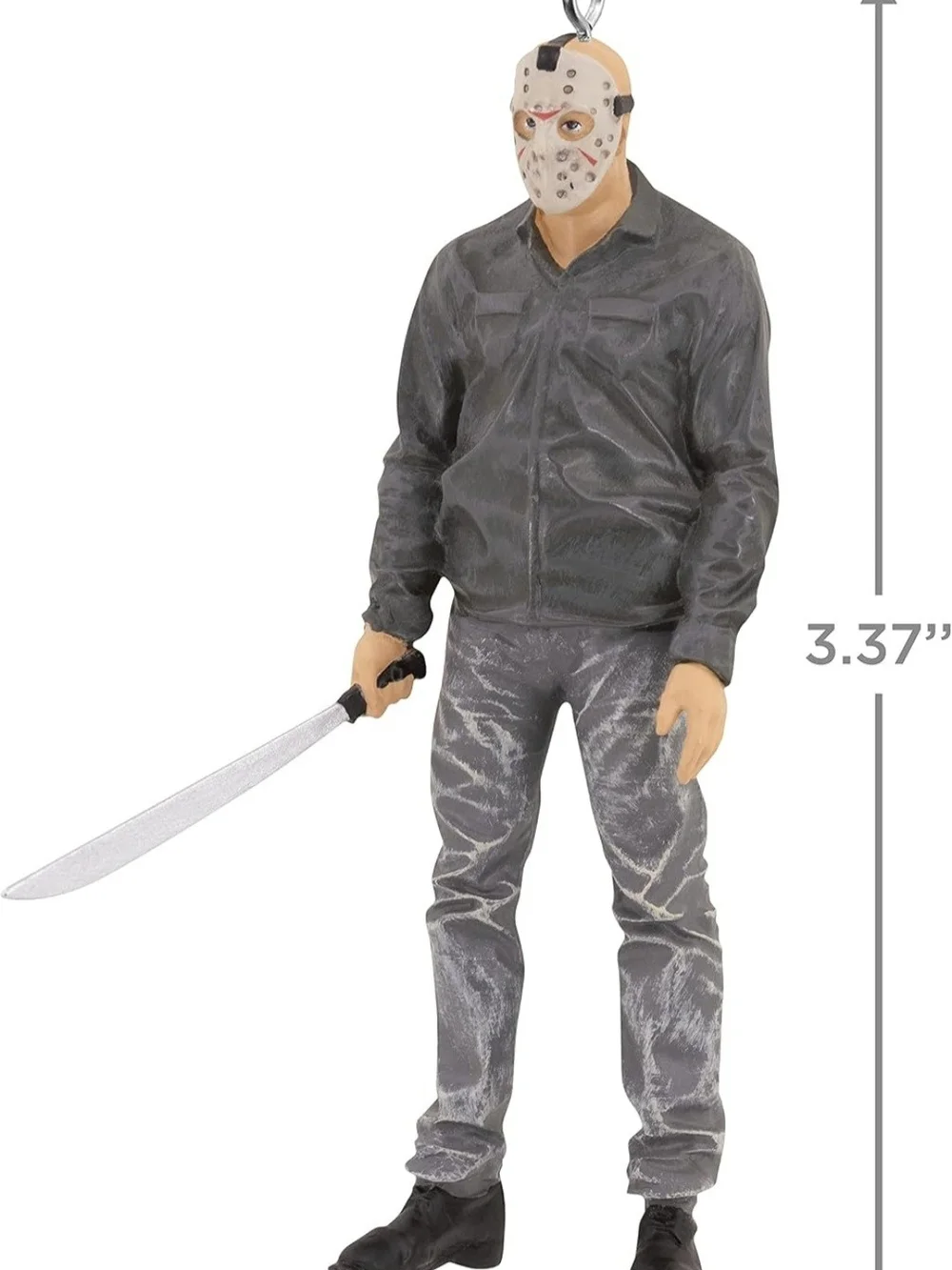 Two Holiday Horror Jason Masked & Acrylic Cut-Out Ornaments - Gray